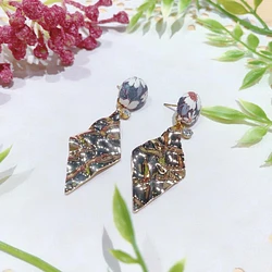 くるみボタンピアス　ラウンド　ひし形　kb‐57